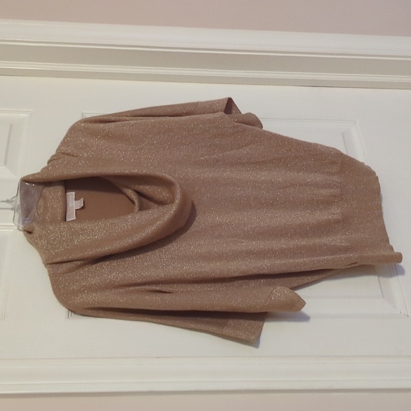 MICHAEL KORS * GOLD SHIMMER SS COWL NECK MEDIUM - Picture 4 of 9